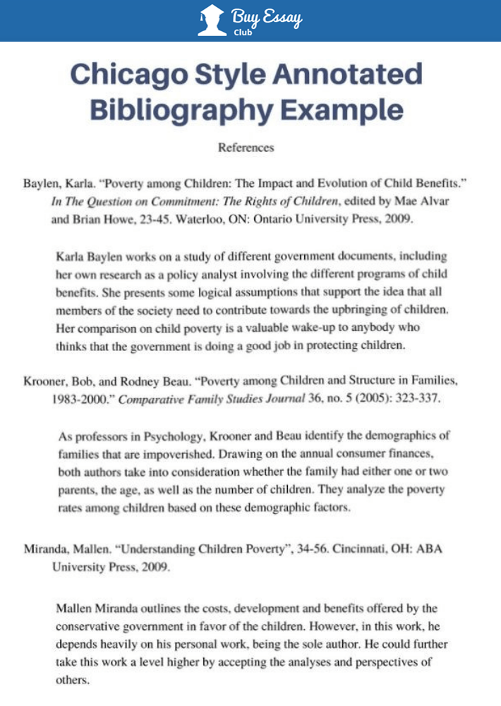 Annotated Bibliography Example Chicago