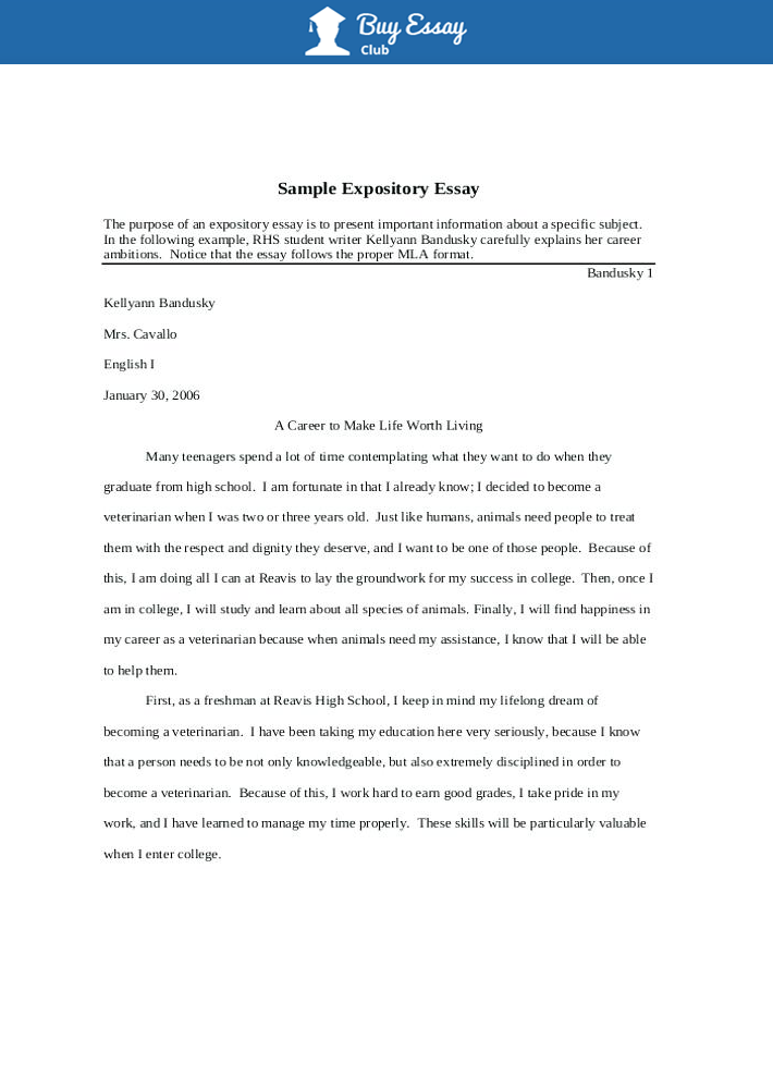 Expository Essay Samples