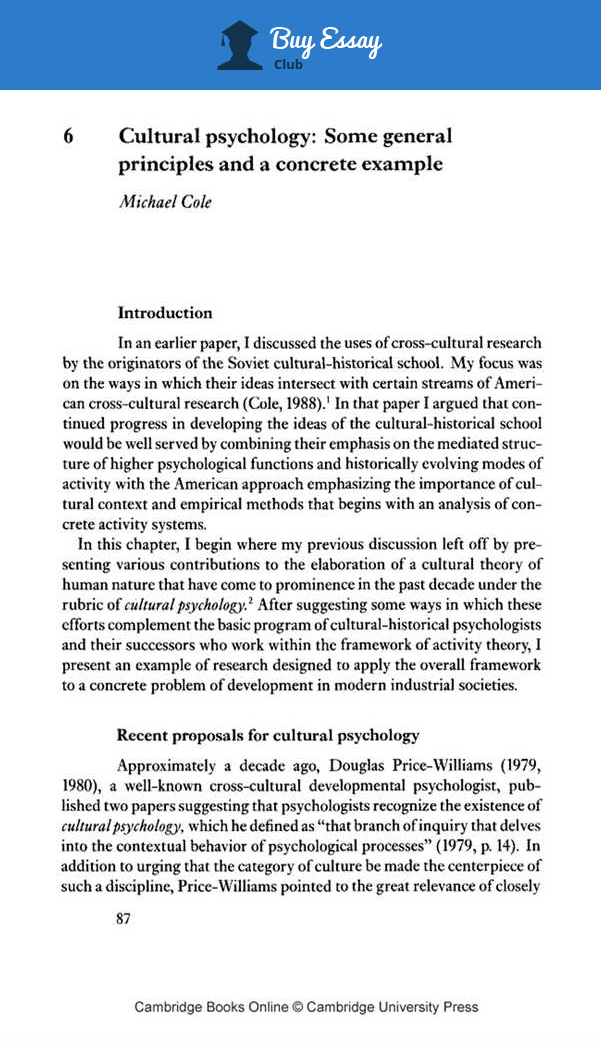 sample psychology research paper