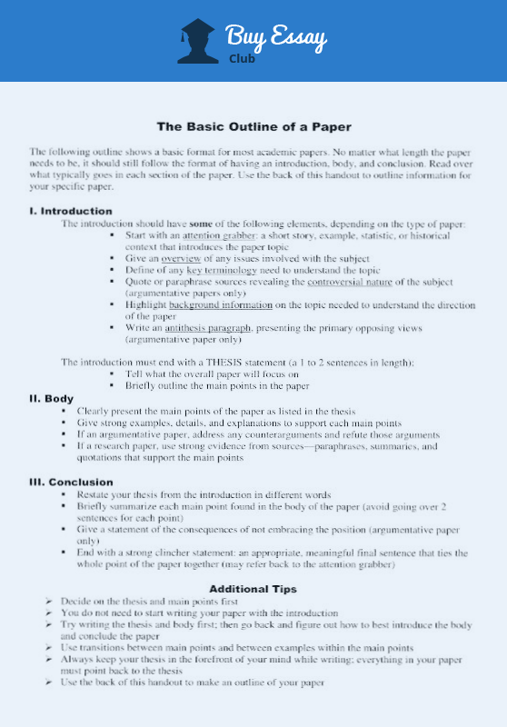 basic essay proposal outline
